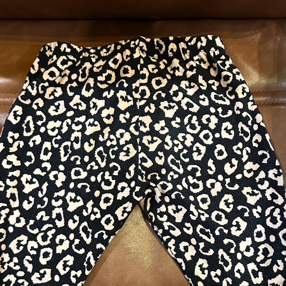 Dot Dot Smile Black and Cream Leopard Print Leggings - Picture 6 of 8